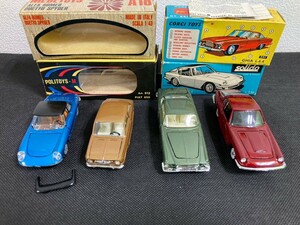 POLITOYS FIAT 850★solido maserati★MEBETOYS A18 ALFA ROMEO★CORGI TOYS★4台★希少★レア