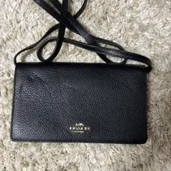 COACH 黒 レザー お財布　ショルダーバッグ