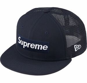 ☆美品☆超激レア☆Supreme Box Logo Mesh Back New Era cap navy シュプリーム ボックスロゴ ニューエラ メッシュ キャップ 