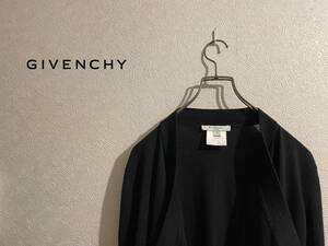 ◯ GIVENCHY ドレープ ニット カーディガン / ジバンシー ガウン ウール ショート ブラック 黒 S Ladies #Sirchive