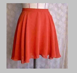 ◇◆巻きスカート　ロングフレア　オレンジ　赤みのかかったオレンジ　新品　たっぷりフレア◆◇