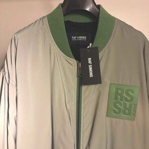 23SS RAF SIMONS ラフシモンズ オーバーサイズ ボンバージャケット グリーン 44 レザー SS 2023 PART1 Classic bomber with leather patch