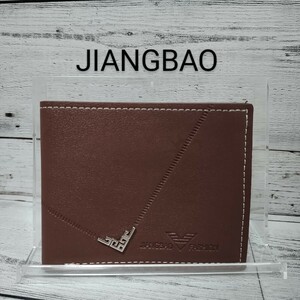 【新品♪】JIANGEAO ブラウン　レザー　2つ折り財布　イギリス　英国　海外