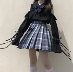 制服 ブラック 黒 ブラウス コスプレ 肩出し 地雷系 ロリータ セーラー服