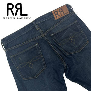 RRL ダブルアールエル RN41381 siz30 (約89cm W34相当 ) ラルフローレン ビンテージ ストレートフィット セルビッチ メンズ デニムパンツ