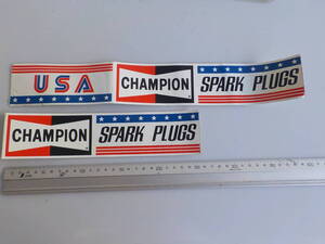 旧車 USA CHAMPION SPARK PLUGS　チャンピオン スパークプラグ ステッカー 当時物 　オートアクセサリー