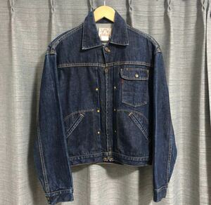 濃紺EVISU エビス デニムジャケット ジージャン wrangler 11mjz ヴィンテージ インディゴ 古着 日本製 ジッパー 方ポケ ラングラー M