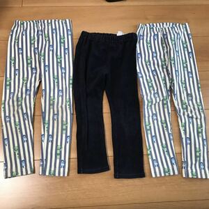 【中古】UNIQLO BABY ユニクロ　ベビー　裏起毛パンツ　長ズボン サイズ100 みいつけた！無印良品コーディュロイパンツ　サイズ100