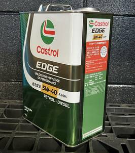 NEWカストロール エッジ 5W-40 4L×1缶 エンジンオイル② 全合成油 API SP A3/B4 EDGE CASTROL ガソリン・ディーゼルエンジン