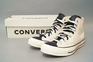 yg54-CONVERSE コンバース スニーカー 167955C 27.5cm アイボリー ブラック レザー ハイカット フィアオブゴットエッセンシャルズ 70s 箱付