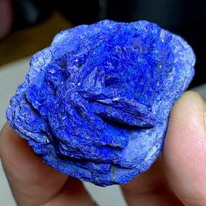 【絶産】花弁状藍銅鉱（中国産鉱物標本）
