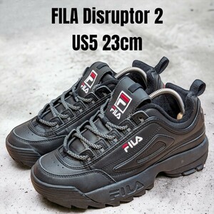 FILA フィラ Disruptor2 23cm ブラック 厚底スニーカー　レディーススニーカー　FILAスニーカー　FILA厚底　