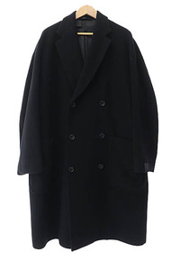 ミスターハリウッド N.HOOLYWOOD 19AW DOUBLE BREASTED COAT カシミヤ混 ダブル ブレスト ロング コート 292-c001-014peg 38 黒 ブラック