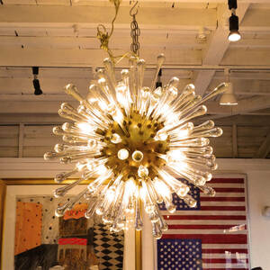 ★60s Italy murano glass vintage chandelier