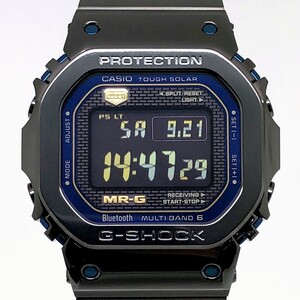 極美品 箱・ケース付 G-SHOCK MRG-B5000BA-1 MR-G 青墨 フルメタル チタン 電波ソーラー モバイルリンク 定価495,000円 【ITX0XM1P2C5K】