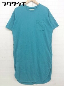 ◇ SHIPS シップス THE STANDARD 半袖 膝下丈 Tシャツ ワンピース ブルー レディース