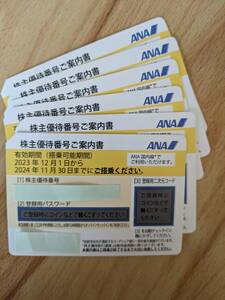 【送料無料】ANA株主優待券（有効期間2024/11/30）6枚