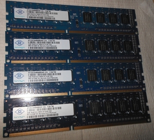 DDR3　PC3-10600U　2GBx4枚 合計 8GB　Nanya製　動作確認済み　デスクトップPC用メモリ