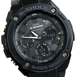 美品 CASIO カシオ G-SHOCK ジーショック G-STEEL 腕時計 GST-W100G-1B 電波ソーラー タフソーラー アナデジ マルチバンド6 動作確認済み