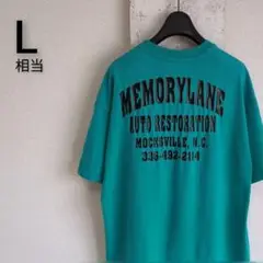 古着　Tシャツ　シングルステッチ　MERMORYLANE　ブルー　XL