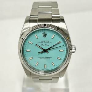 ROLEX 114210 Air King Blue Re-finished Dial Automatic Cal.3130 Z Serial 34ｍｍ ロレックス エアキング リダン ブルー Z番