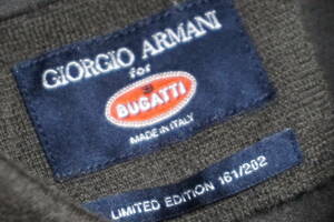 11557/ ジョルジオアルマーニ×ブガッティ Armani × BUGATTI 29万『最強同士による夢のコラボ』世界限定 カシミア100％ ポロニットシャツ