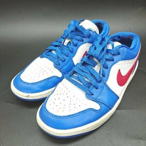 ◇ NIKE ナイキ WMNS AIR JORDAN 1 LOW SPORT dc0774-416 ローカット スニーカー サイズ25.0 ブルー ホワイト レディース E