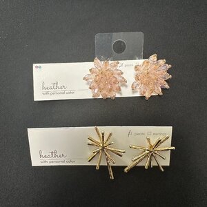 q2579 未使用保管品 heather ヘザー ピアス フラワー お花モチーフ アクセサリー ピンク系 レディース まとめ売り