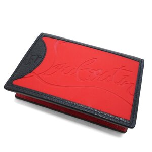 2024◆最新◆クリスチャン ルブタン◆シグネチャーロゴ レザー 2つ折り カードケース 黒 Loubi◆christian louboutin SIFNOS CARD HOLDER