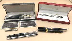 ★0282★ 万年筆 ペン おまとめ8本 中古 used パイロット 14K/18K刻印アリ 文具 ペン セット 文房具 SHEAFFER/PARKER/PLATINUM/zippo 他