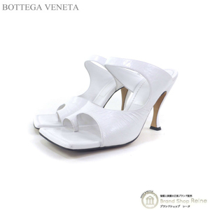 ボッテガ ヴェネタ （BOTTEGA VENETA） レザー ミュール サンダル シューズ 靴 #39 610521 ホワイト（美品）中古