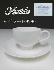 岩21.22②)5客セット Noritake モデラート9990 ノリタケ カップ&ソーサー コーヒーカップ 白い食器 洋食器 食器 シンプル 241205(L-1-2