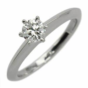 ★D2462 仕上済!! ティファニー 9号 Pt950 プラチナ ソリティア 0.33ct ダイヤ リング Tiffany&Co. レディース★