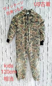 ★送料無料★ ＵＳ古着 Emp ireInsulated wear ヴィンテージ ツナギ 防寒 つなぎ ジャンプスーツ スノーウェア カモフラ kids 120cm位