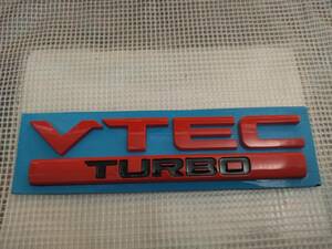 【送料無料】VTEC TURBO 3Dエンブレム レッド 横15cm×縦4.3cm×厚さ5mm ⑥ ホンダ シビック タイプR ヴェゼル ジェイド