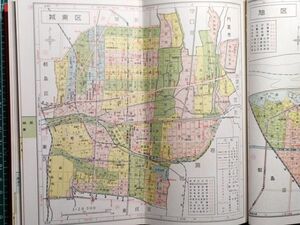 lk古本【区分地図帳】大阪市 昭和38年 [バス路線バス停名入り 劇場・映画館 東市民病院 住之江競輪場 長居公園競輪場跡 国鉄城東阪和貨物線