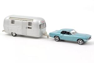 ノレブ 1/43 フォード マスタング 1968 ブルー + トレーラー エアストリーム NOREV FORD Mustang with Trailer Airstream ミニカー