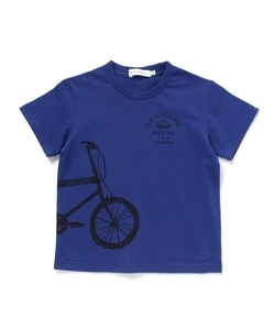ラスト　新品　THE SHOP TK　自転車プリントTシャツ　ブルー　15(150cm)　定価1870円