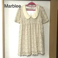 【Marblee】半袖 ワンピース/チュニック・レース・襟付き