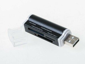 ライダータイプ マルチリーダー SD MINISD TF MS M2対応 カードリーダー USB2.0#ブラック