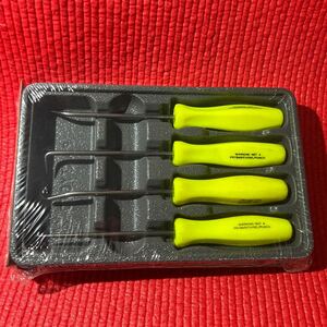 スナップオン Snap-on ASS204BHV 4 pcミニアセテートハンドルピックセット Hi-Viz イエロー