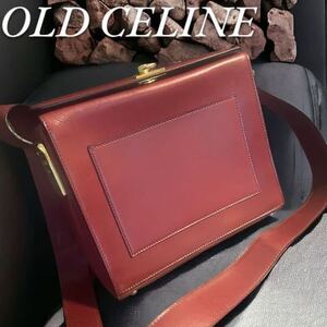 激レア OLD CELINE オールドセリーヌ スクエア型 ショルダーバッグ ガンチーニ金具 ヴィンテージバッグ