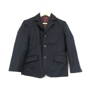 オリーブ デ オリーブ フォーマルスーツ テーラードジャケット ストライプ 男の子用 110サイズ 黒 キッズ 子供服 OLIVE des OLIVE