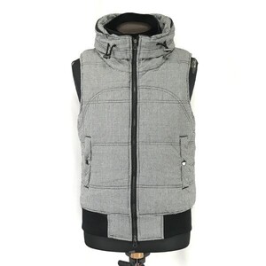 ASM/アトリエサブメン★中綿入り/防寒ベスト【48/メンズM/グレー/gray】収納可能フード/Jacket/Jumper/Best◆pBH747