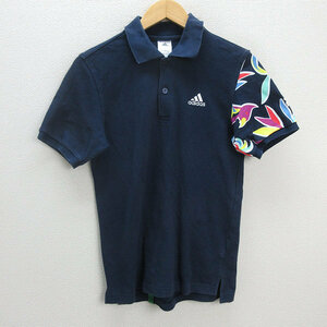 z■アディダス/adidas グラフィック半袖ポロシャツ Z37492【S】紺/men