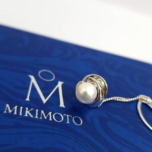 MIKIMOTO ミキモト 真珠 パール タイタック S刻印 箱付き パールサイズ 約6.9mm ネクタイピン アクセサリー ピンブローチ メンズ フォーマ