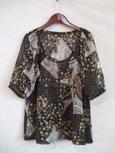 naturalcouture花柄シフォンブラウス（USED）41013