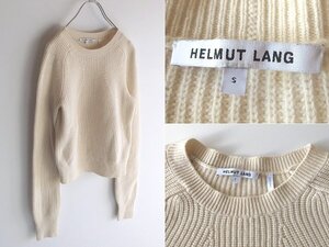 HELMUT LANG ヘルムートラング CROP/CASHWOOL ウールカシミヤ ニット セーター S エクリュ 国内正規品