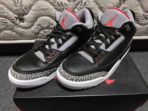 NIKE AIR JORDAN Ⅲ RETRO OG BLACK/FIRE RED-CEMENT GREY エアジョーダン 3 854262-001 黒灰セメント白 国内正規品 US10 28cm 美中古 2018