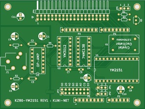 Z80 FM音源 YM2151 ボード (KZ80_YM2151) 専用プリント基板